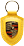 PORSCHE Crest Leather Keychain (Yellow)